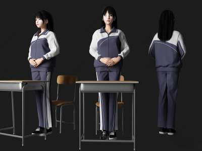 学生人物3D模型下载